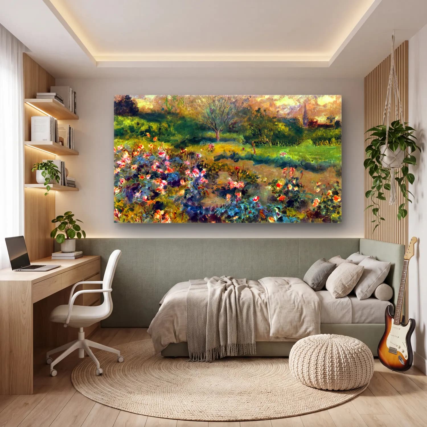 Pierre-Auguste Renoir – Rose grove cam tablo — genç odasında