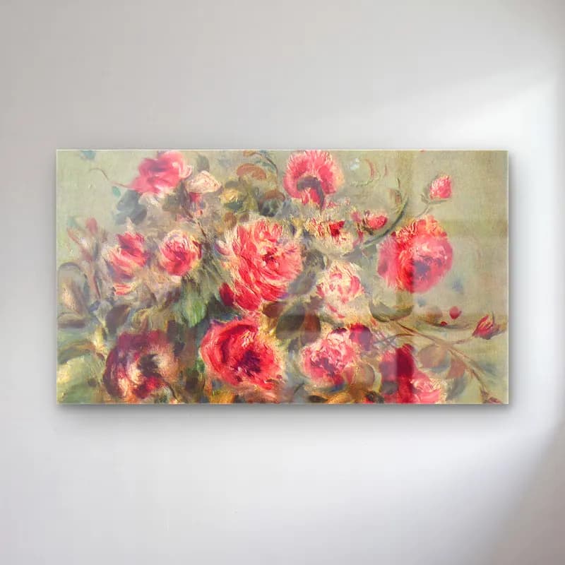 Pierre-Auguste Renoir – Still life Roses of Vargemont cam tablo — Pierre-Auguste Renoir – Still life Roses of Vargemont — empresyonist güller