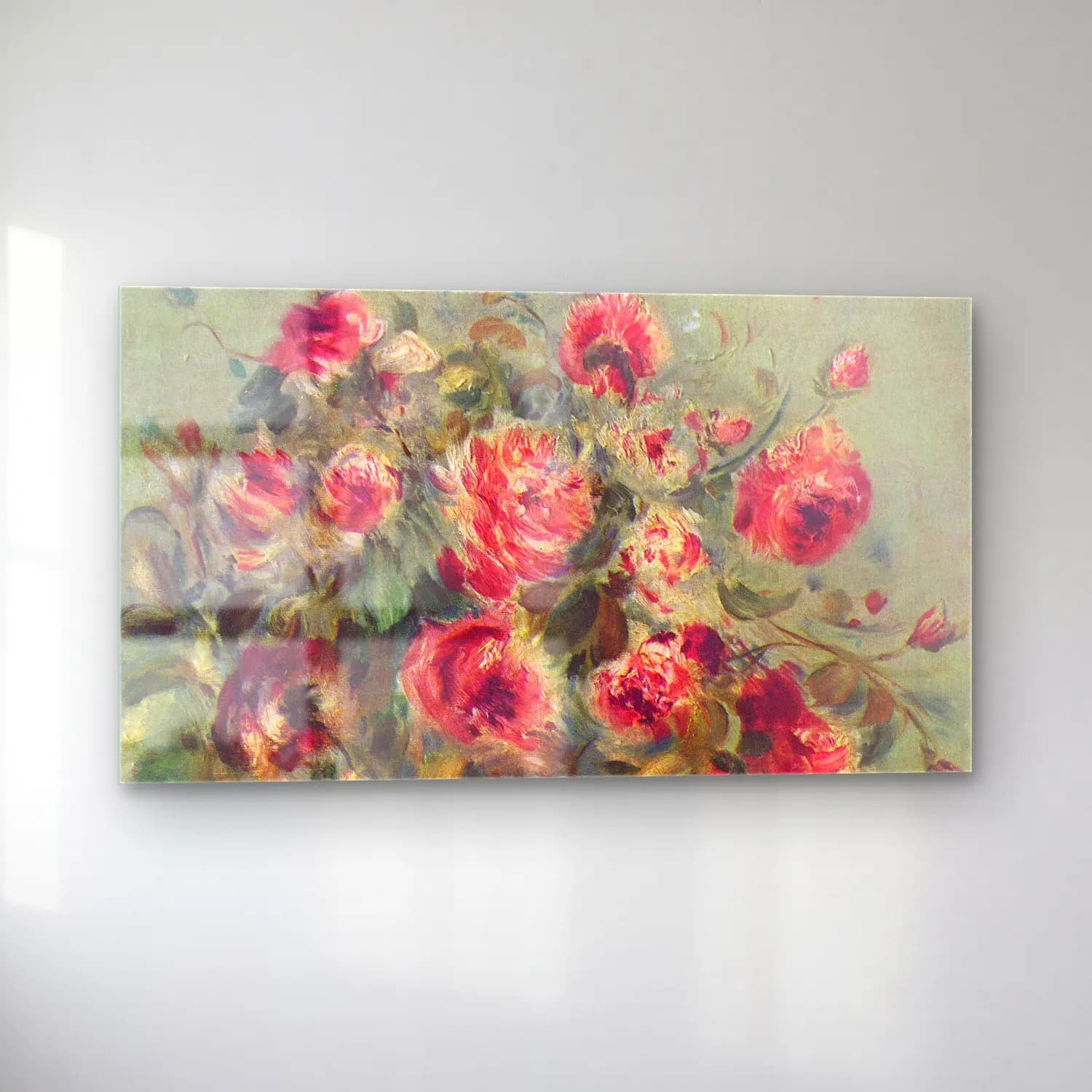 Pierre-Auguste Renoir – Still life Roses of Vargemont cam tablo — sol açıdan görünüm