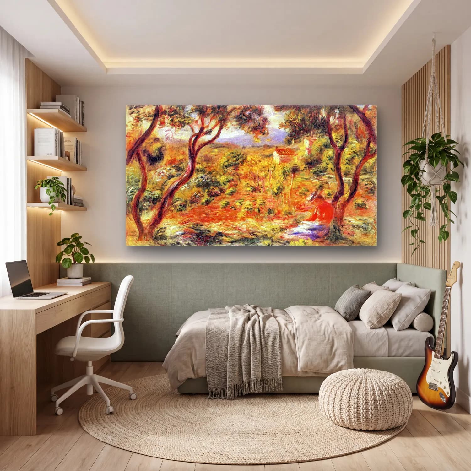 Pierre-Auguste Renoir – Vines at Cagnes cam tablo — genç odasında