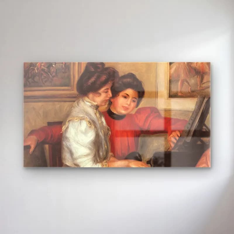 Pierre-Auguste Renoir – Yvonne and Christine Lerolle at the piano cam tablo — Pierre-Auguste Renoir – Yvonne and Christine Lerolle at the piano — empresyonist piyano