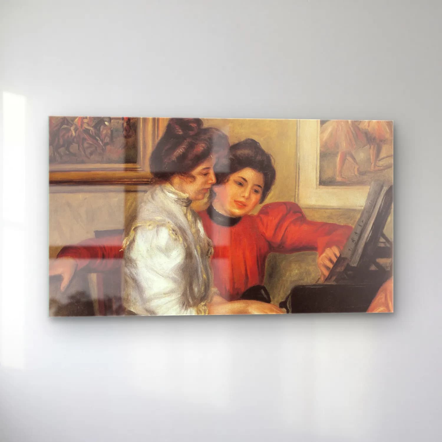 Pierre-Auguste Renoir – Yvonne and Christine Lerolle at the piano cam tablo — sol açıdan görünüm