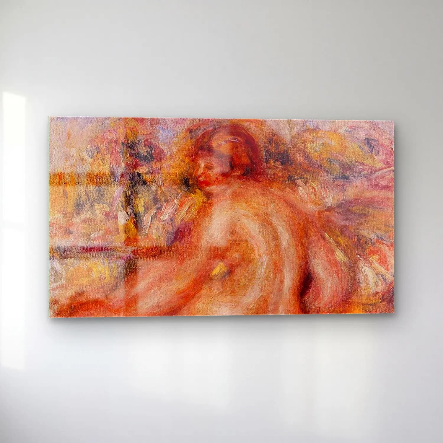 Pierre-Auguste Renoir – after bathing seated female nude cam tablo — sol açıdan görünüm