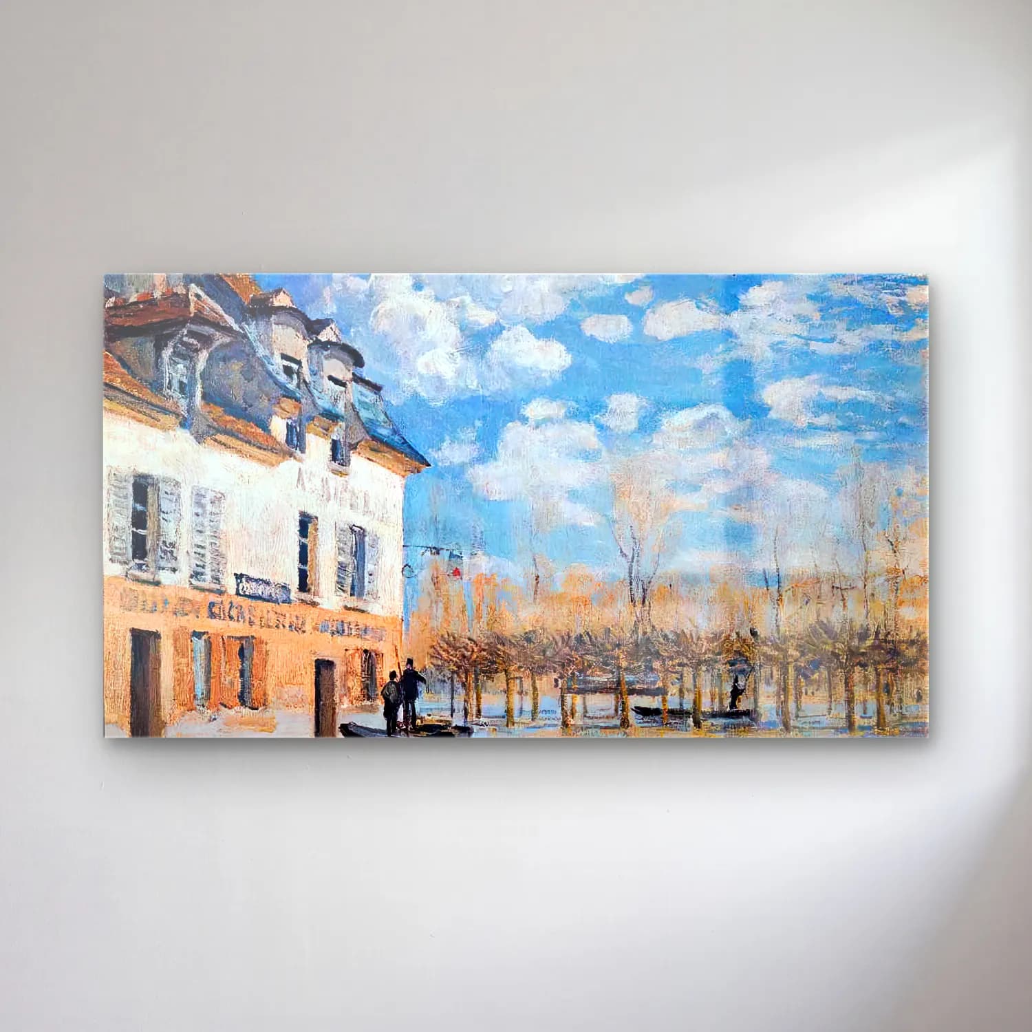 Alfred Sisley – Flood at Port-Marly cam tablo — Alfred Sisley – Flood at Port-Marly — empresyonist liman ve tekneler