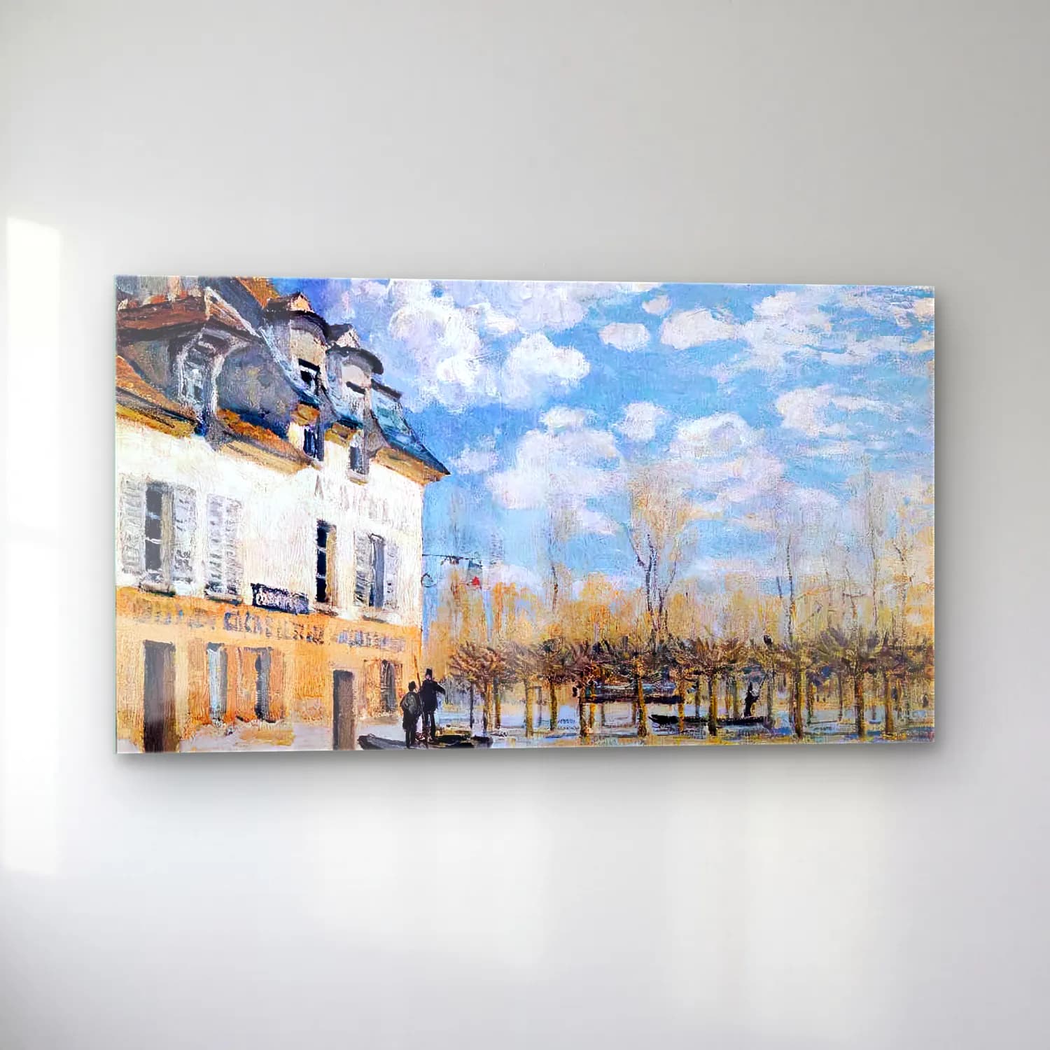 Alfred Sisley – Flood at Port-Marly cam tablo — sol açıdan görünüm