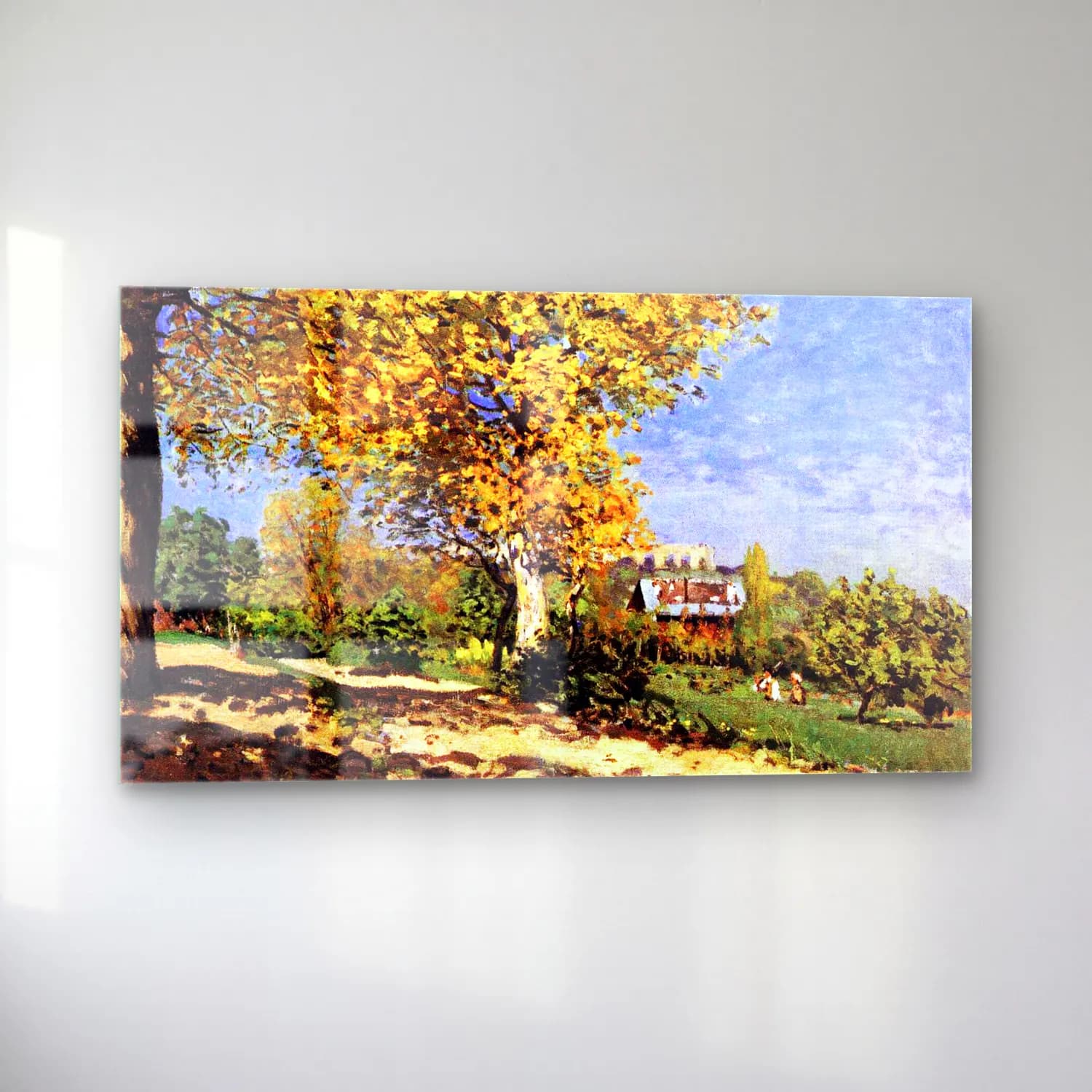 Alfred Sisley – Landscape at Louveciennes cam tablo — sol açıdan görünüm