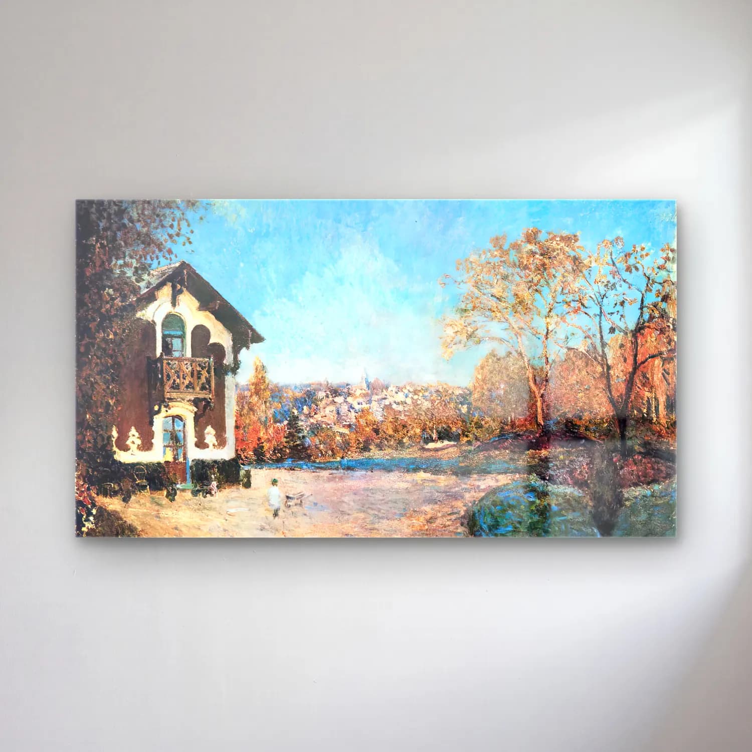 Alfred Sisley – Louveciennes cam tablo — Alfred Sisley – Louveciennes — empresyonist köy sokağı