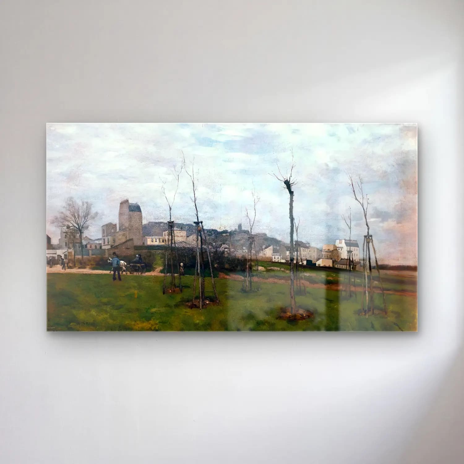 Alfred Sisley – Montmartre cam tablo — Alfred Sisley – Montmartre — empresyonist köy sokağı