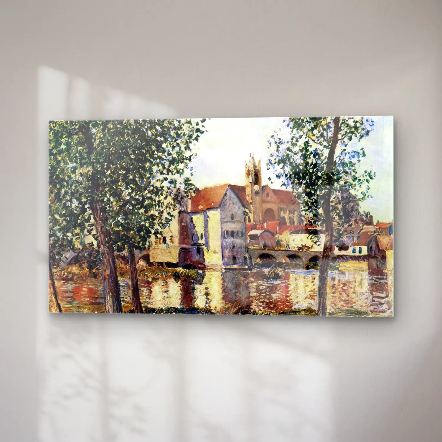 Alfred Sisley – Moret-sur-Loing in Morning Sun cam tablo — sağ açıdan görünüm