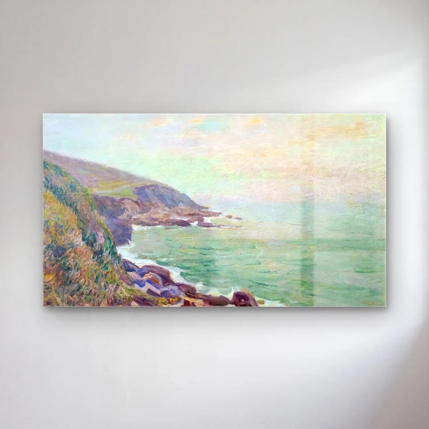 Alfred Sisley – On the Cliffs, Langland Bay, Wales cam tablo — Alfred Sisley – On the Cliffs, Langland Bay, Wales — empresyonist i̇talyan sahili