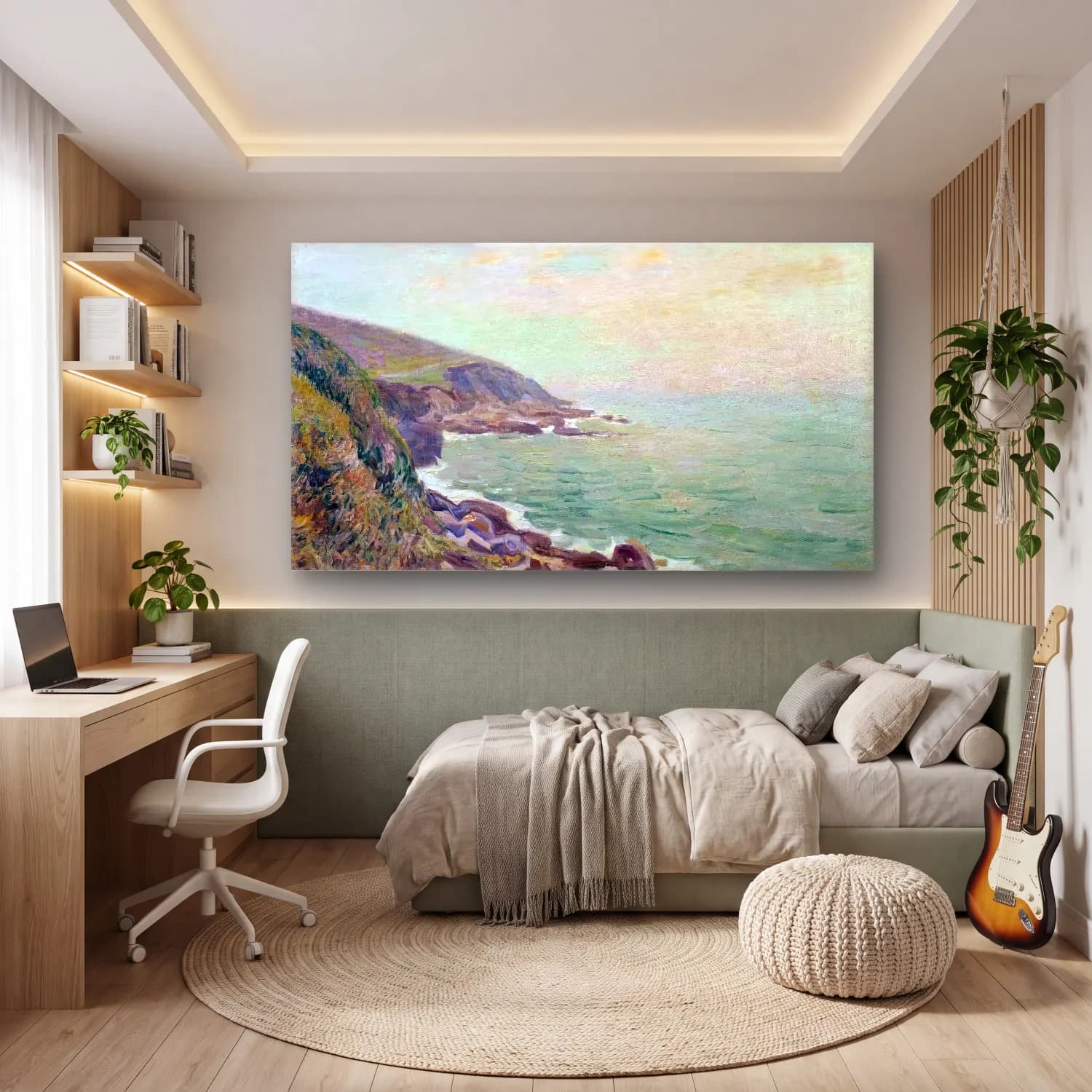 Alfred Sisley – On the Cliffs, Langland Bay, Wales cam tablo — genç odasında