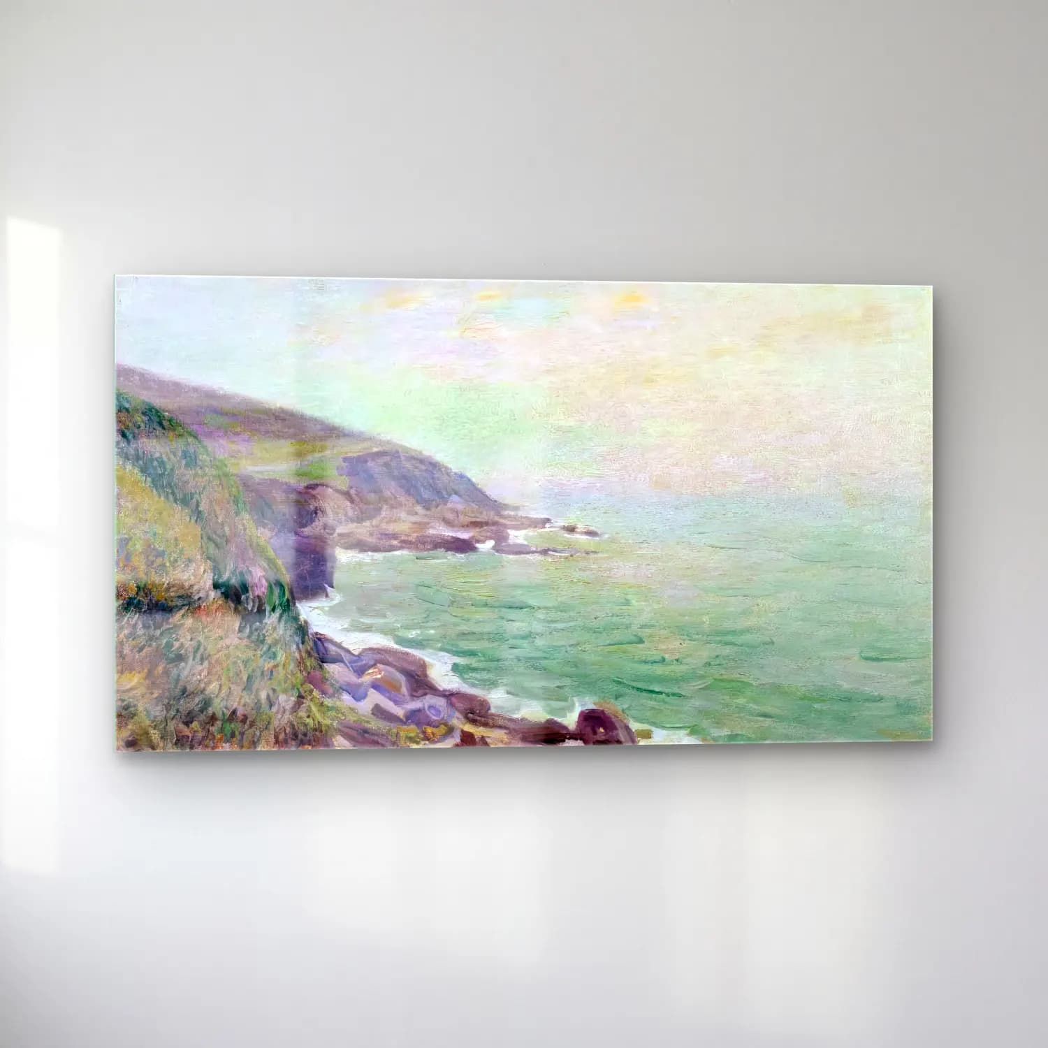 Alfred Sisley – On the Cliffs, Langland Bay, Wales cam tablo — sol açıdan görünüm