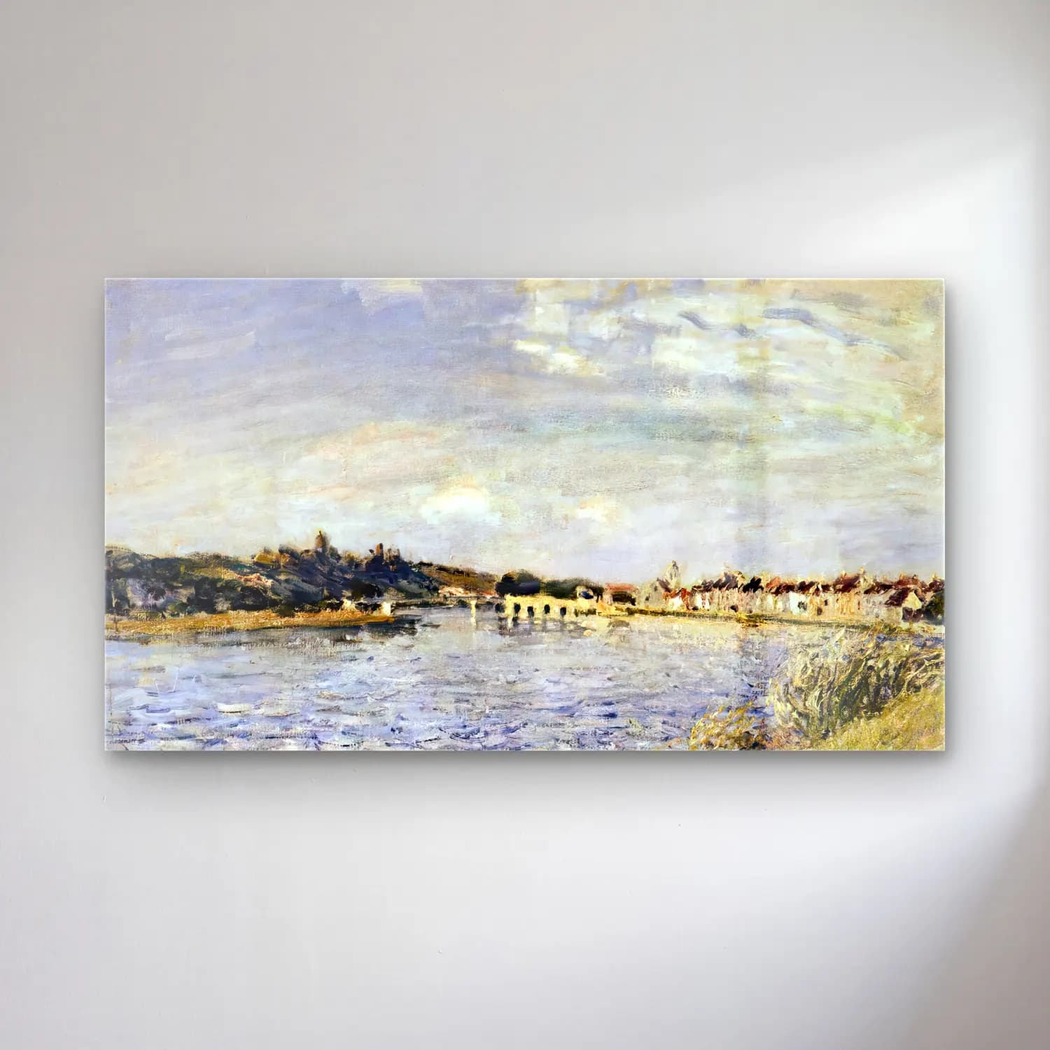 Alfred Sisley – Saint-Mammès-sur-le-Loing cam tablo — Alfred Sisley – Saint-Mammès-sur-le-Loing — empresyonist liman ve tekneler