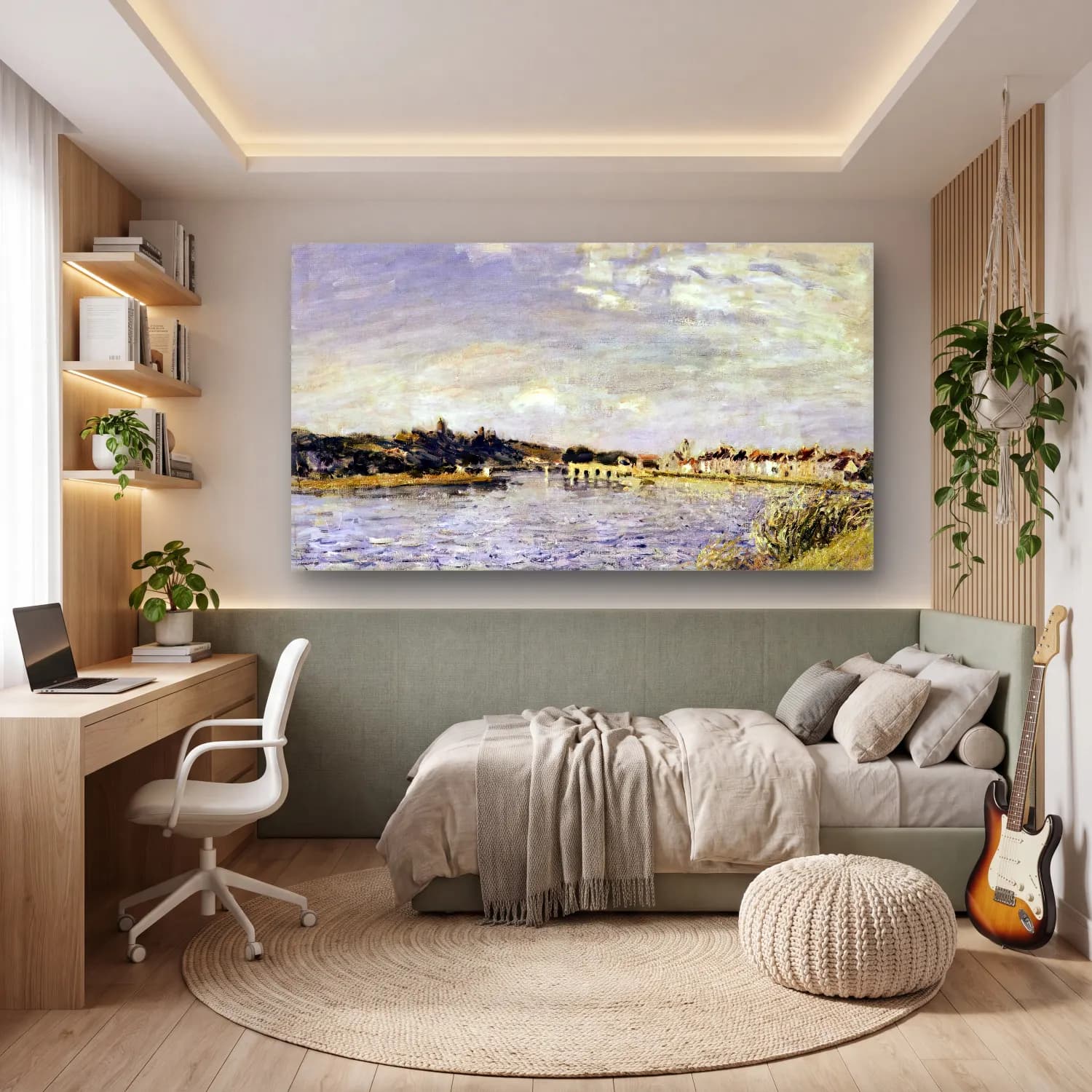 Alfred Sisley – Saint-Mammès-sur-le-Loing cam tablo — genç odasında