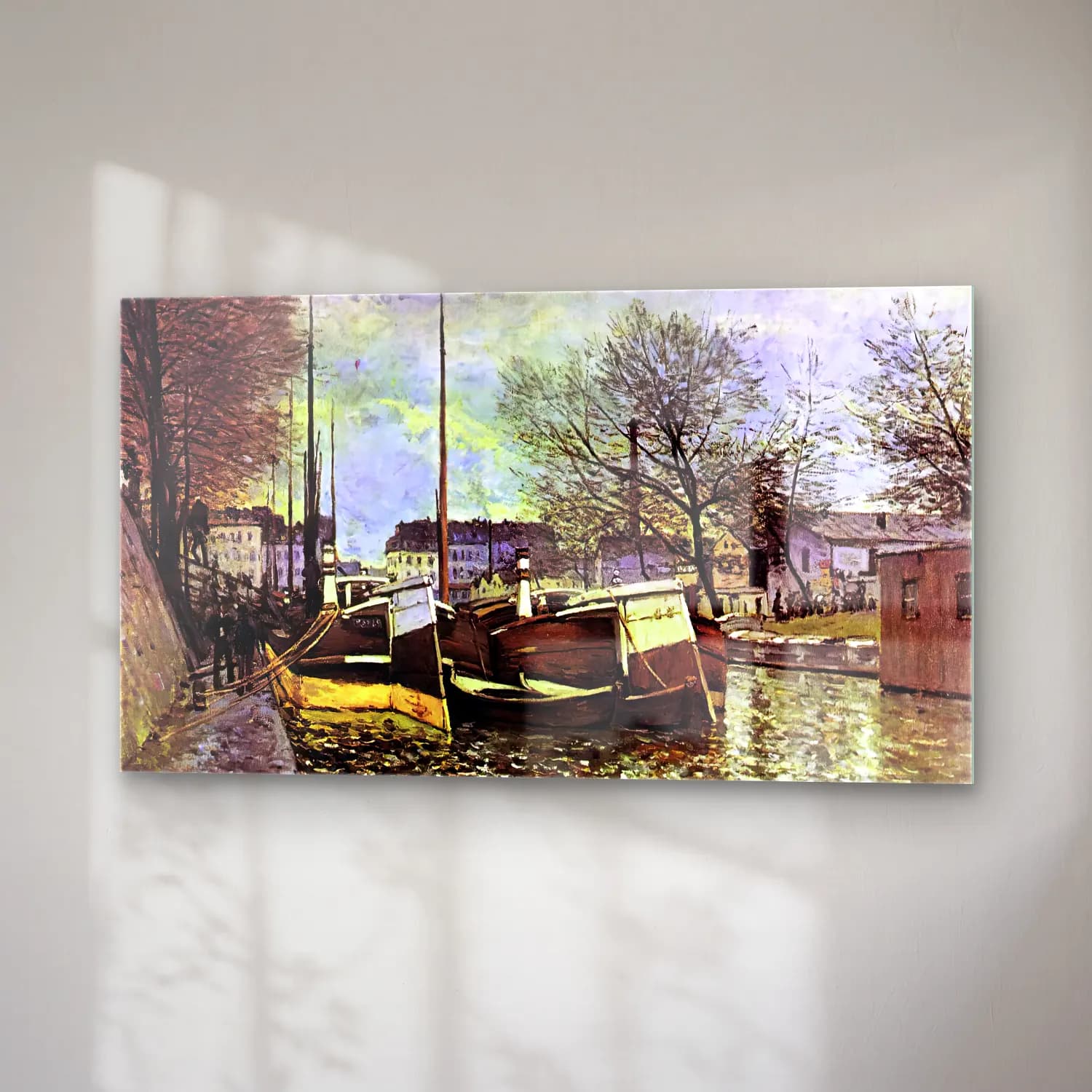 Alfred Sisley – Saint-Martin Canal in Paris cam tablo — sağ açıdan görünüm