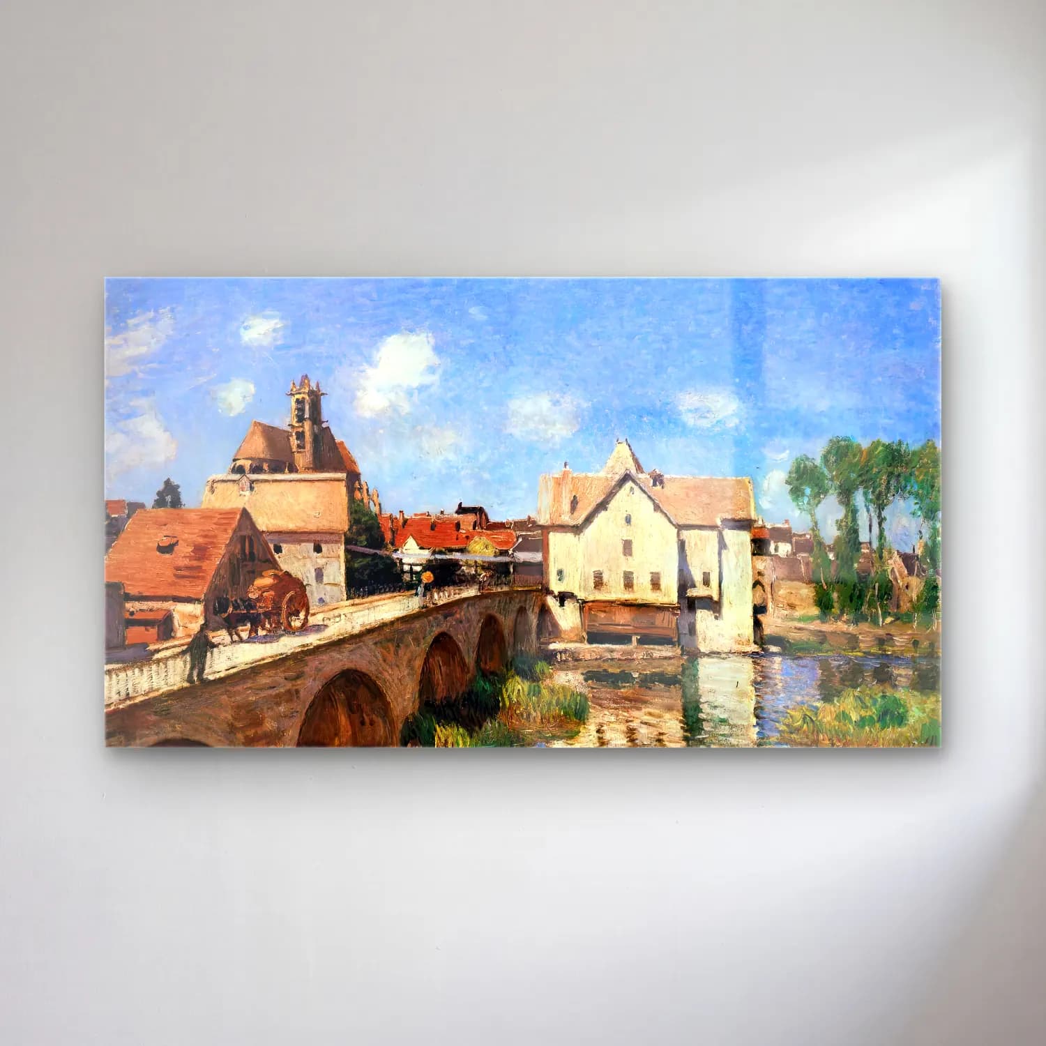 Alfred Sisley – The Bridge at Moret cam tablo — Alfred Sisley – The Bridge at Moret — empresyonist köprü
