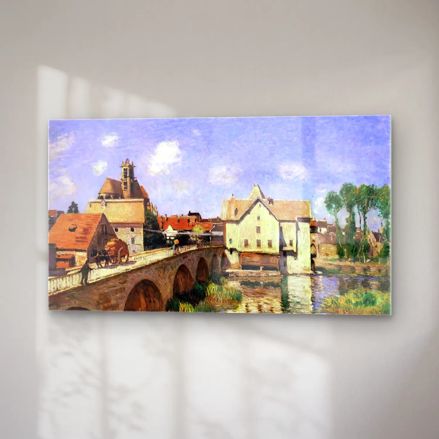 Alfred Sisley – The Bridge at Moret cam tablo — sağ açıdan görünüm