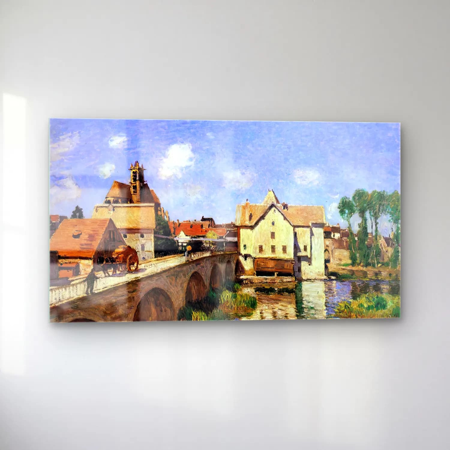 Alfred Sisley – The Bridge at Moret cam tablo — sol açıdan görünüm