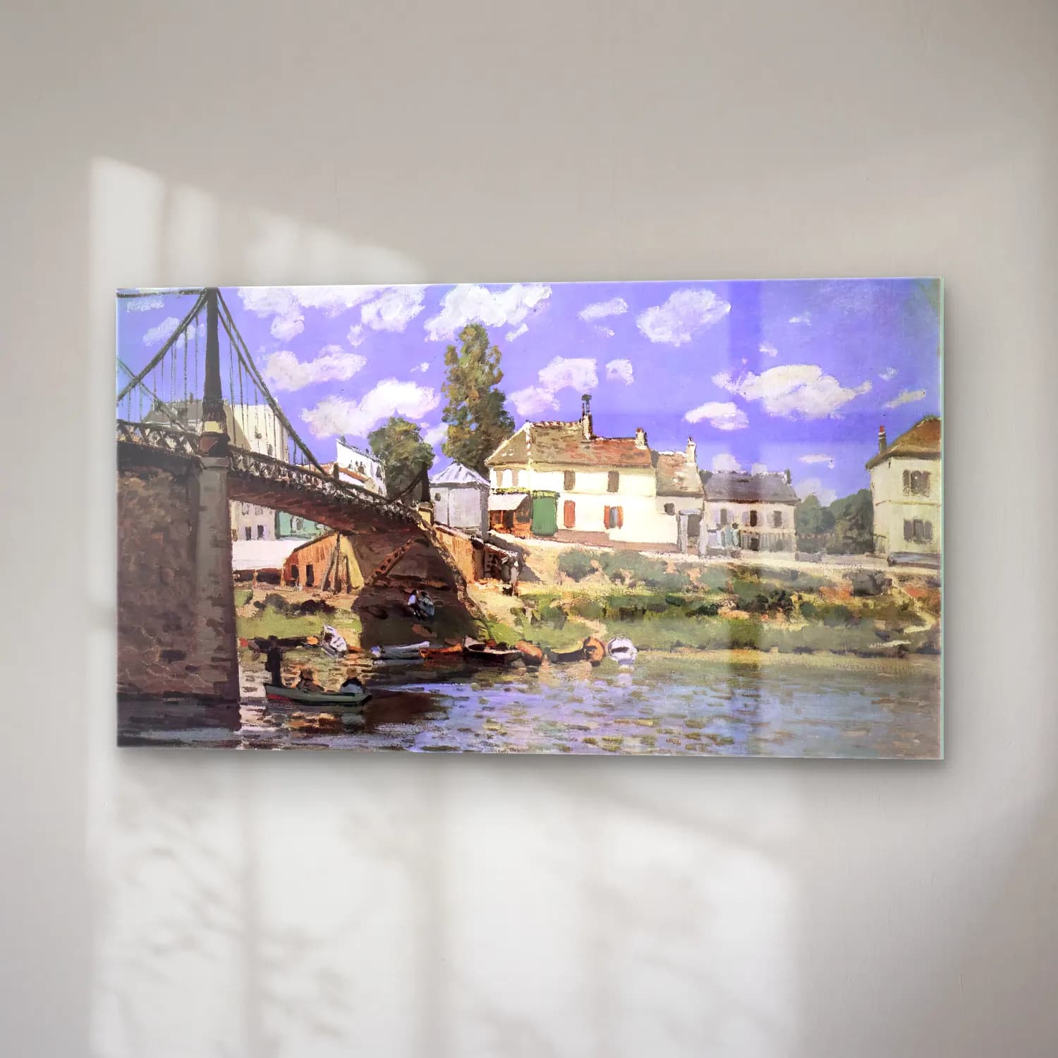 Alfred Sisley – The Bridge at Villeneuve-la-Garenne cam tablo — sağ açıdan görünüm