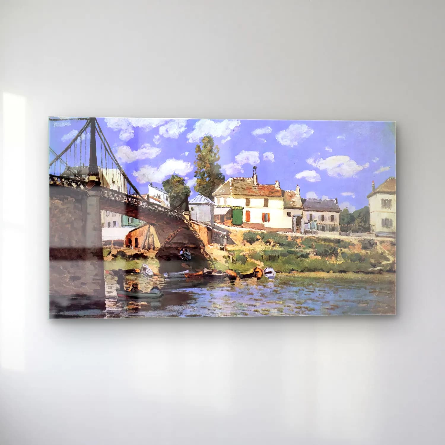 Alfred Sisley – The Bridge at Villeneuve-la-Garenne cam tablo — sol açıdan görünüm