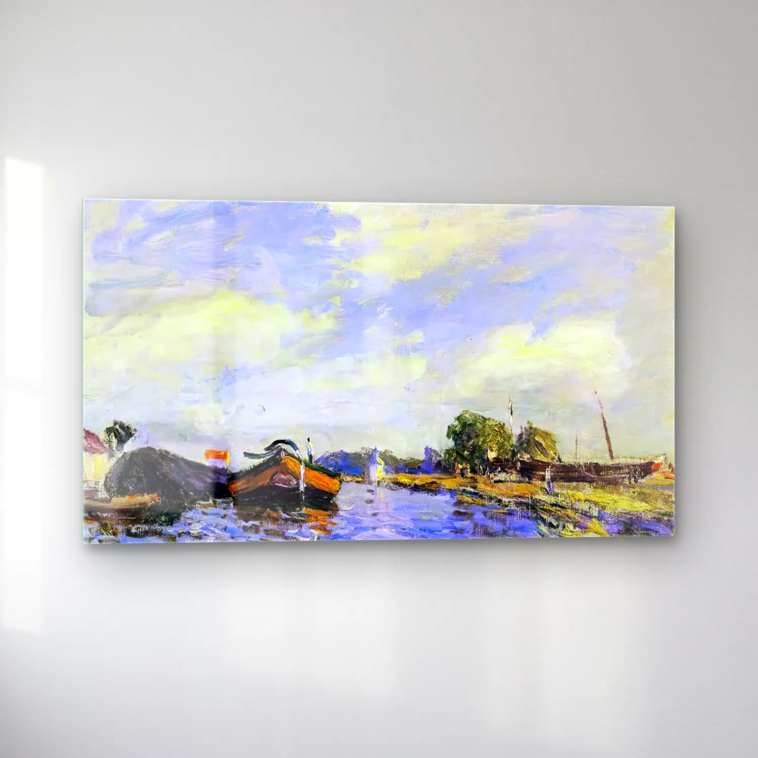 Alfred Sisley – The Canal at St. Mammes cam tablo — sol açıdan görünüm