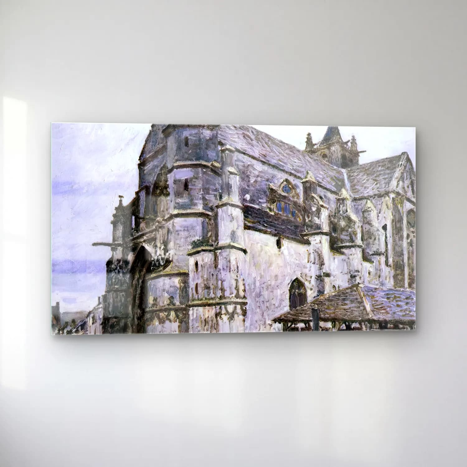 Alfred Sisley – The Church at Moret, Rainy Morning cam tablo — sol açıdan görünüm
