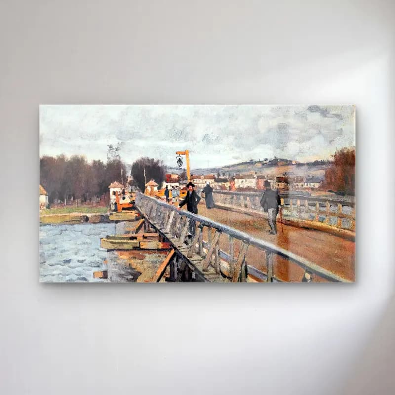 Alfred Sisley – The Footbridge at Argenteuil cam tablo — Alfred Sisley – The Footbridge at Argenteuil — empresyonist köprü