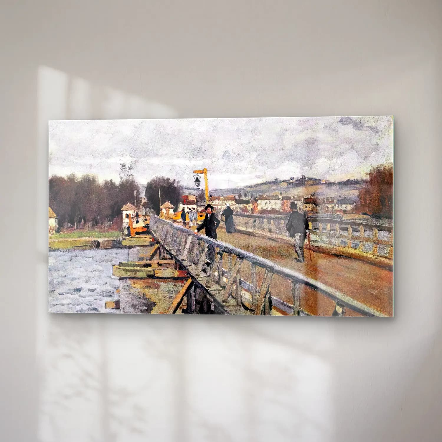 Alfred Sisley – The Footbridge at Argenteuil cam tablo — sağ açıdan görünüm