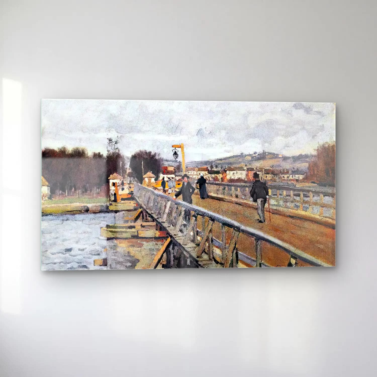 Alfred Sisley – The Footbridge at Argenteuil cam tablo — sol açıdan görünüm