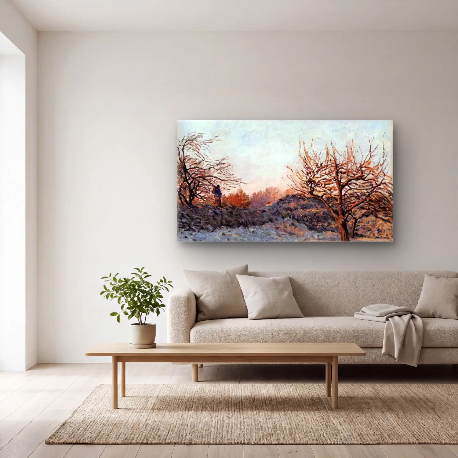Alfred Sisley – The Frost cam tablo — açık renk salonda