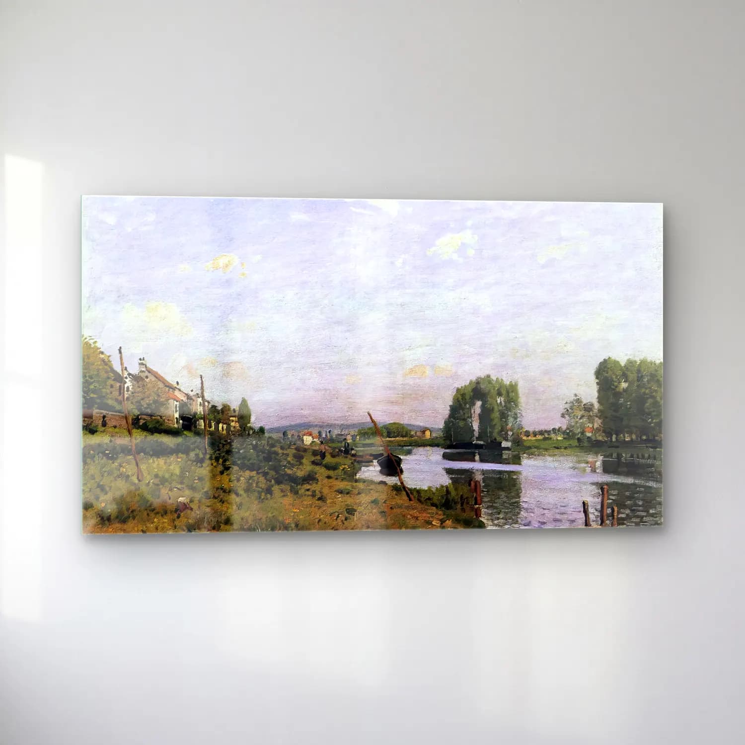 Alfred Sisley – The Island of Saint-Denis cam tablo — sol açıdan görünüm