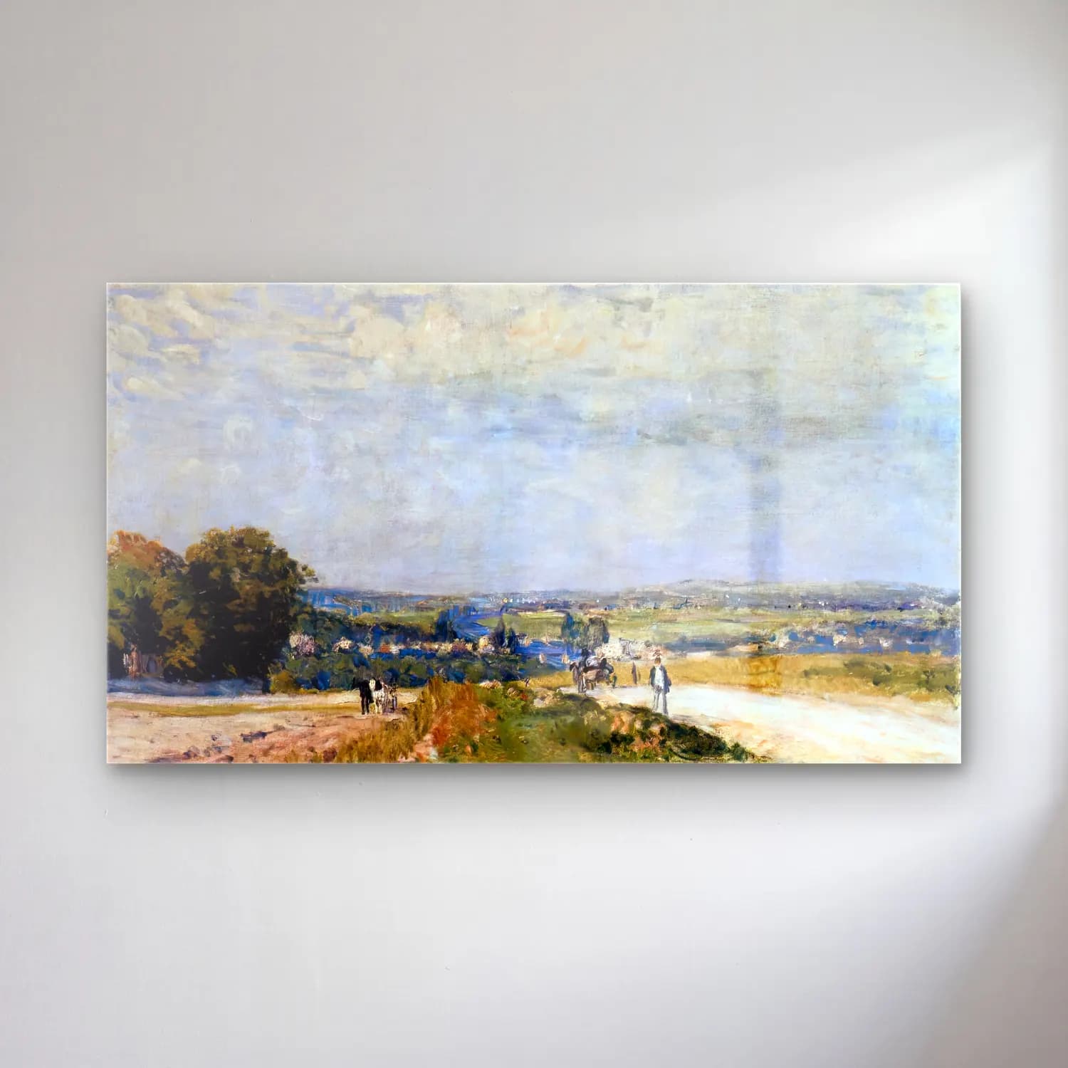 Alfred Sisley – The Road to Montbuisson at Louveciennes cam tablo — Alfred Sisley – The Road to Montbuisson at Louveciennes — empresyonist köy sokağı