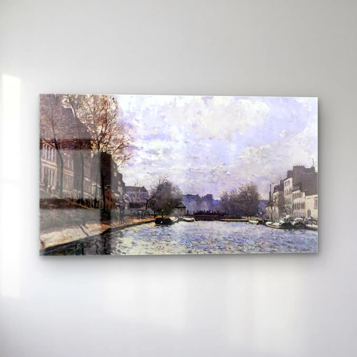 Alfred Sisley – The Saint-Martin Canal in Paris cam tablo — sol açıdan görünüm