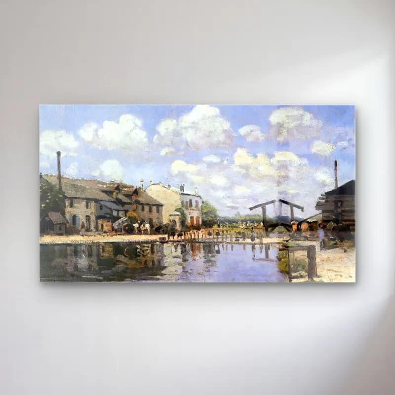 Alfred Sisley – The Saint-Martin Canal cam tablo — Alfred Sisley – The Saint-Martin Canal — empresyonist liman ve tekneler