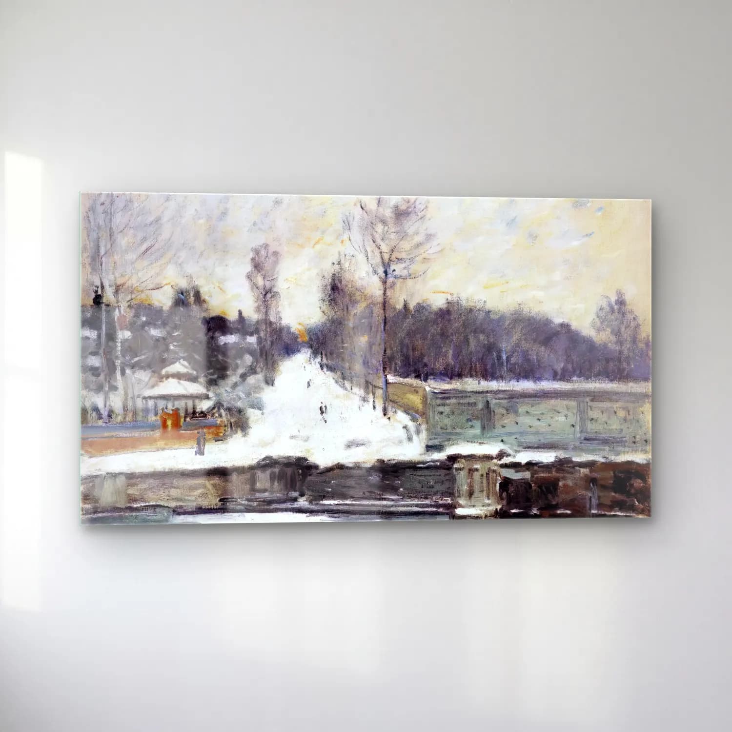 Alfred Sisley – The Watering Place at Marly-le-Roi cam tablo — sol açıdan görünüm