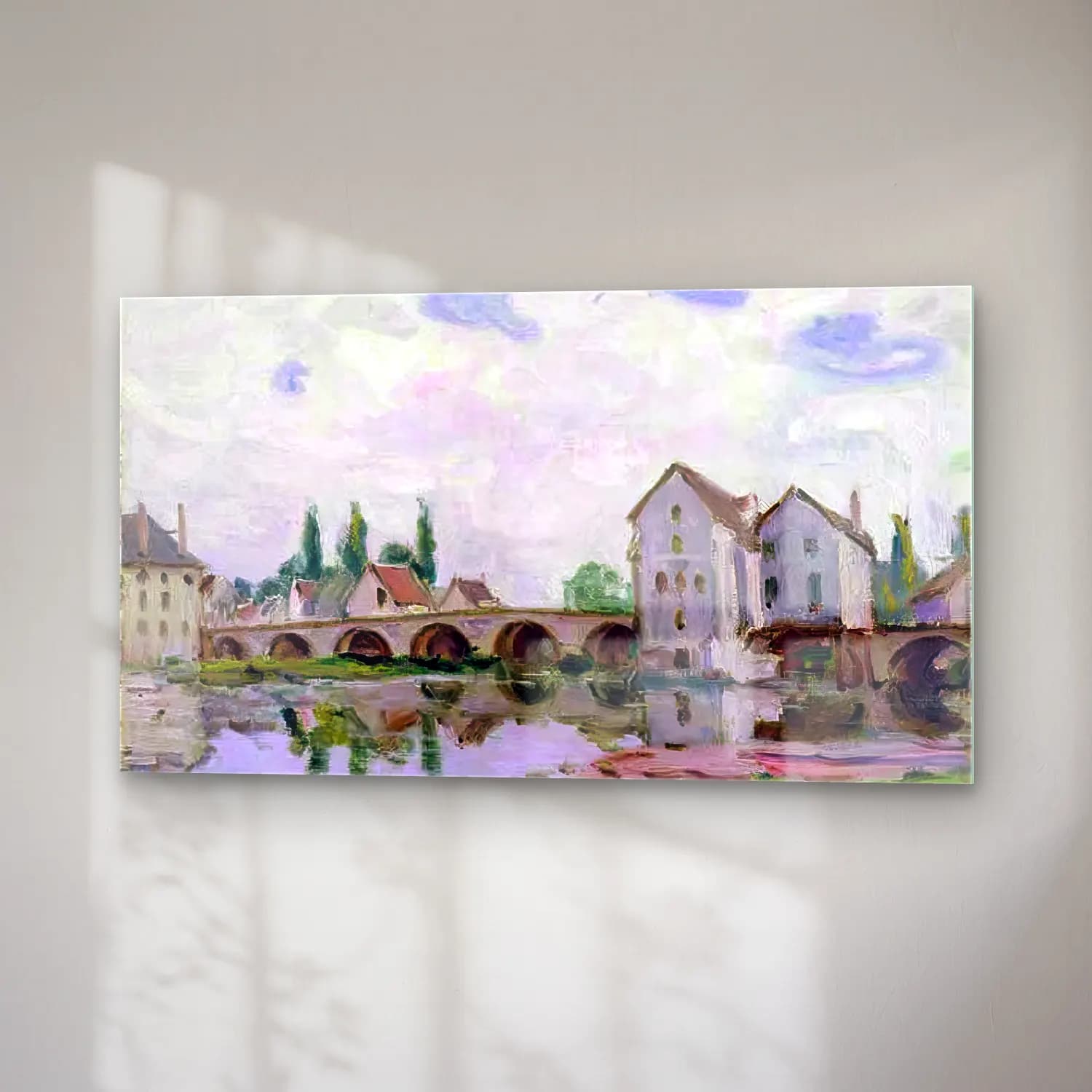 Alfred Sisley – View of Moret-sur-Loing cam tablo — sağ açıdan görünüm