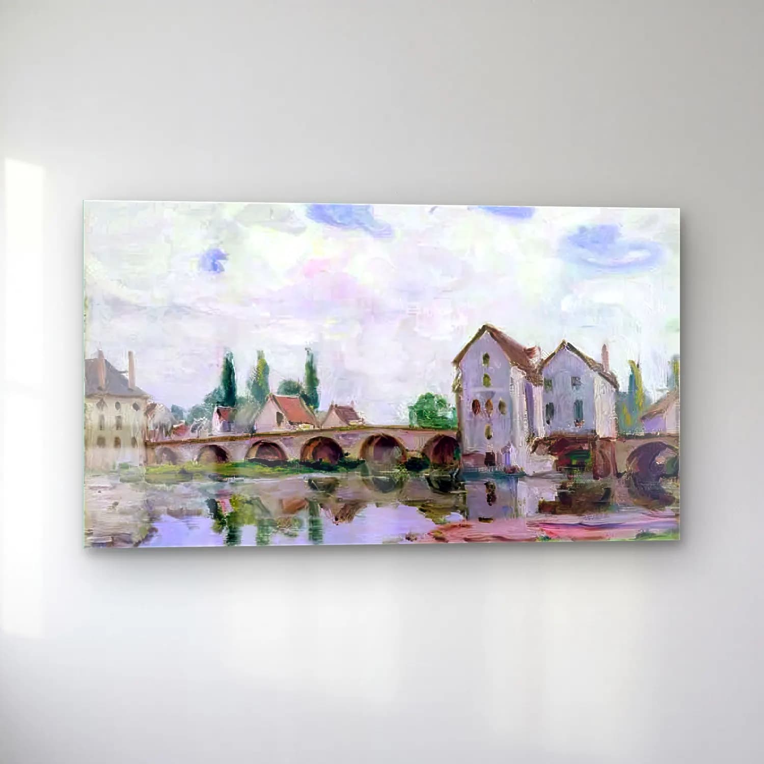Alfred Sisley – View of Moret-sur-Loing cam tablo — sol açıdan görünüm