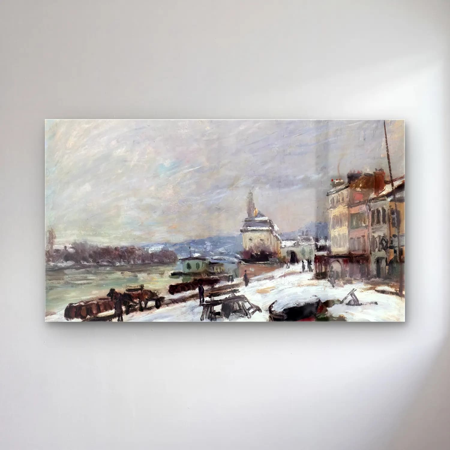 Alfred Sisley – Winter at Marly-le-Roi, Snow Effect cam tablo — Alfred Sisley – Winter at Marly-le-Roi, Snow Effect — empresyonist karlı kış manzarası