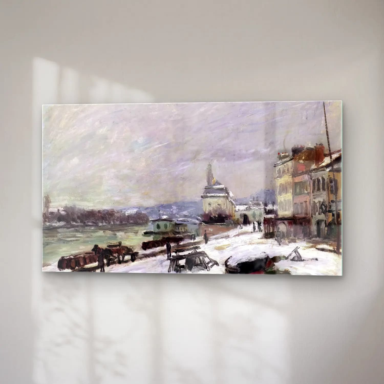 Alfred Sisley – Winter at Marly-le-Roi, Snow Effect cam tablo — sağ açıdan görünüm
