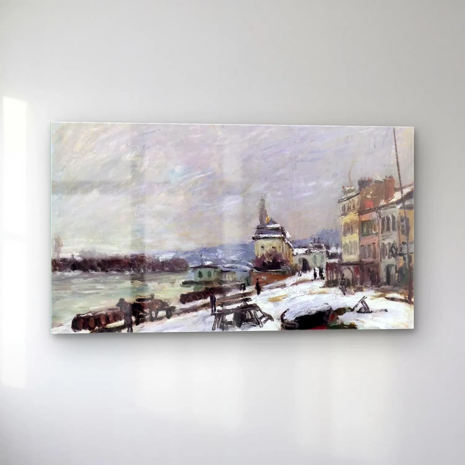 Alfred Sisley – Winter at Marly-le-Roi, Snow Effect cam tablo — sol açıdan görünüm