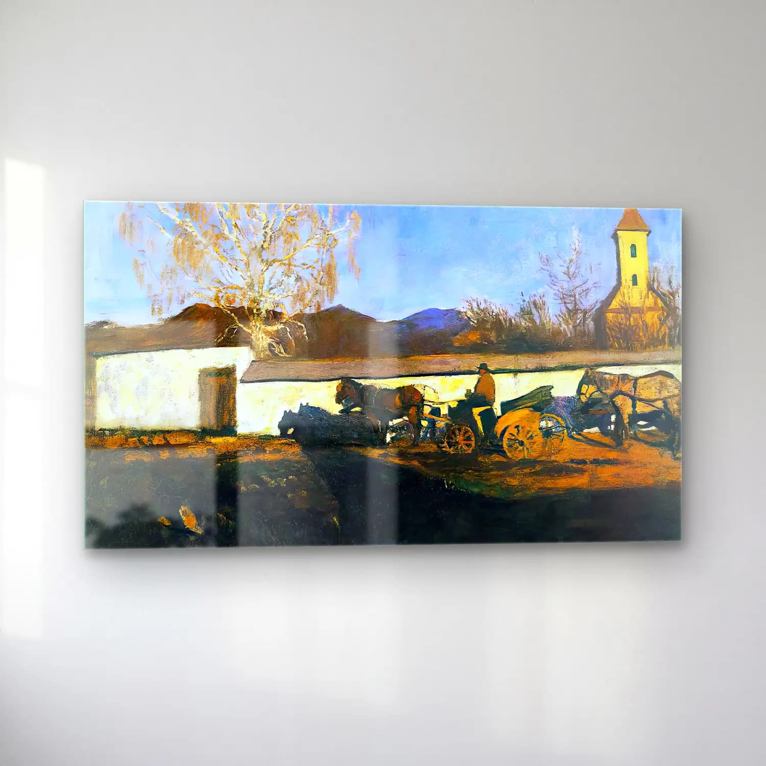 Károly Ferenczy – Evening in March cam tablo — sol açıdan görünüm