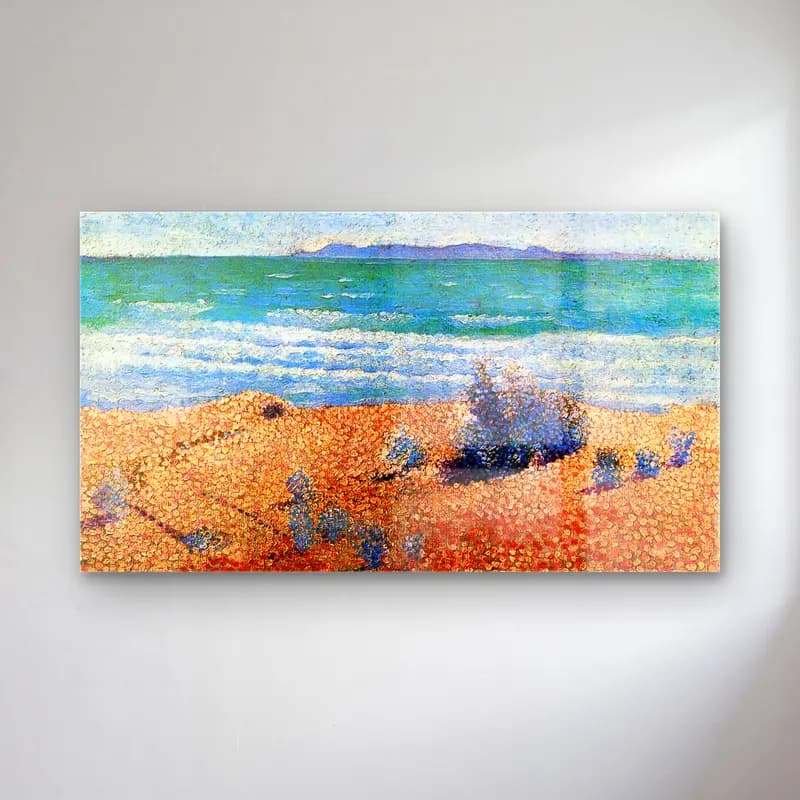 Henri Edmond Cross – Beach on the Mediterranean cam tablo — Henri Edmond Cross – Beach on the Mediterranean — empresyonist dalgalı sahil