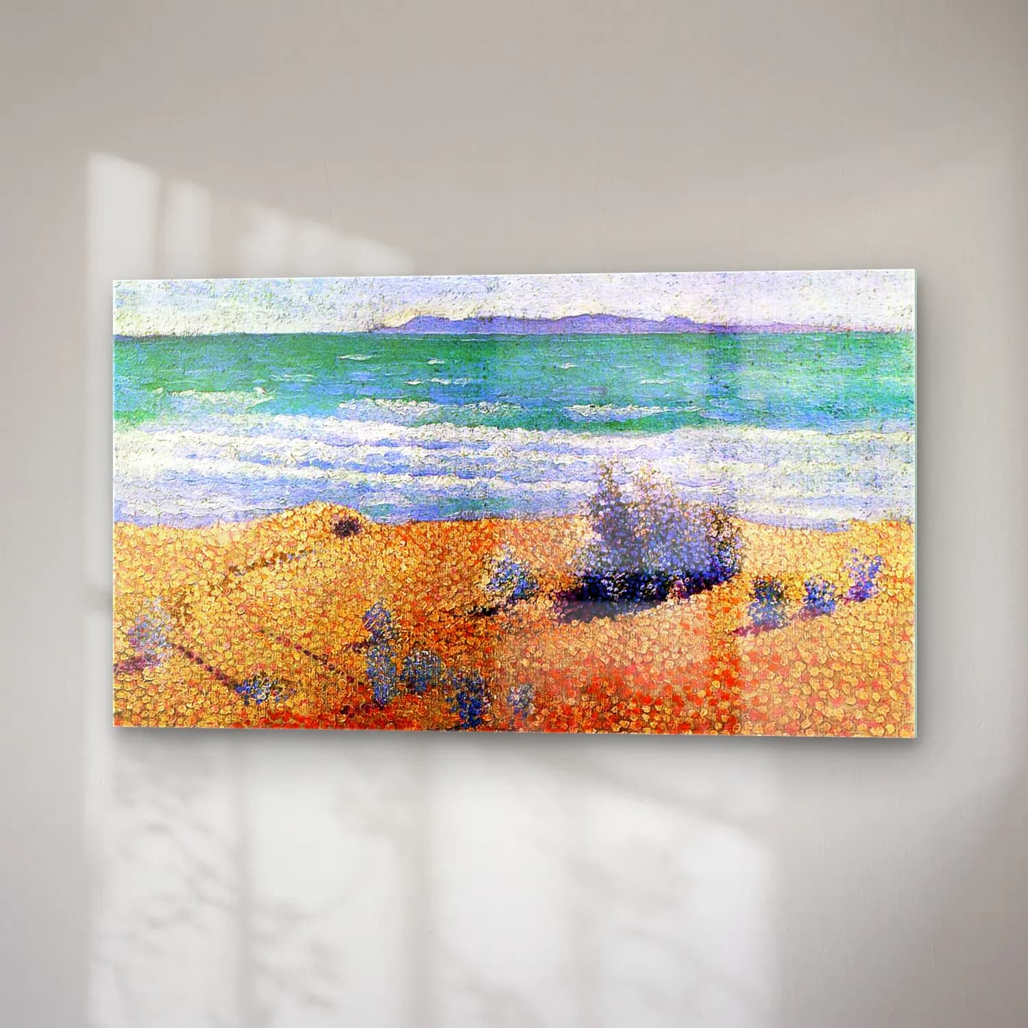 Henri Edmond Cross – Beach on the Mediterranean cam tablo — sağ açıdan görünüm