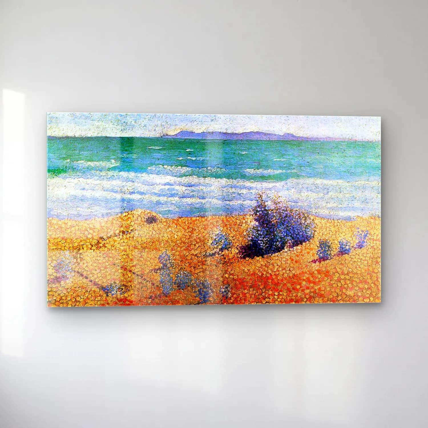 Henri Edmond Cross – Beach on the Mediterranean cam tablo — sol açıdan görünüm