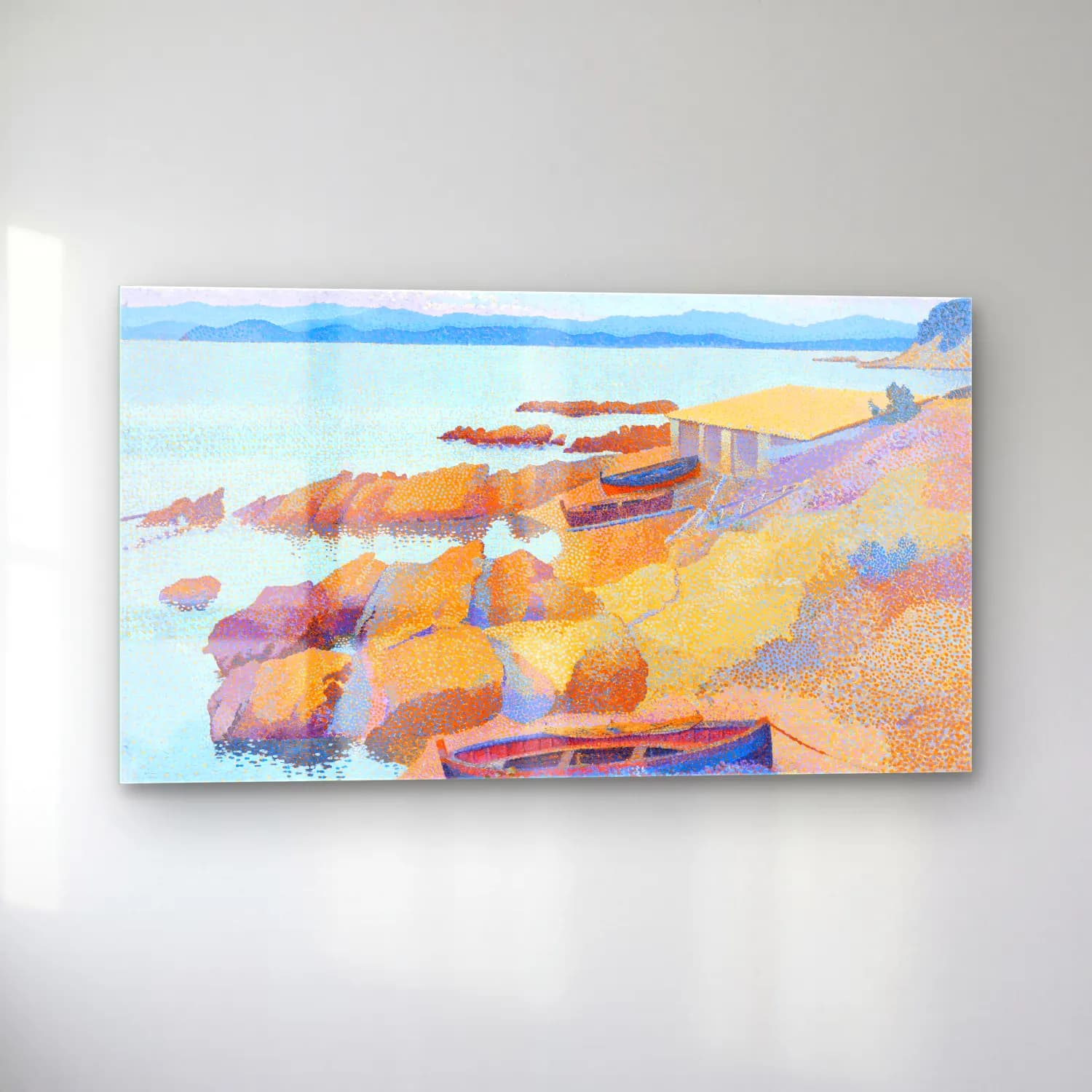 Henri Edmond Cross – Calanque des Antibois cam tablo — sol açıdan görünüm