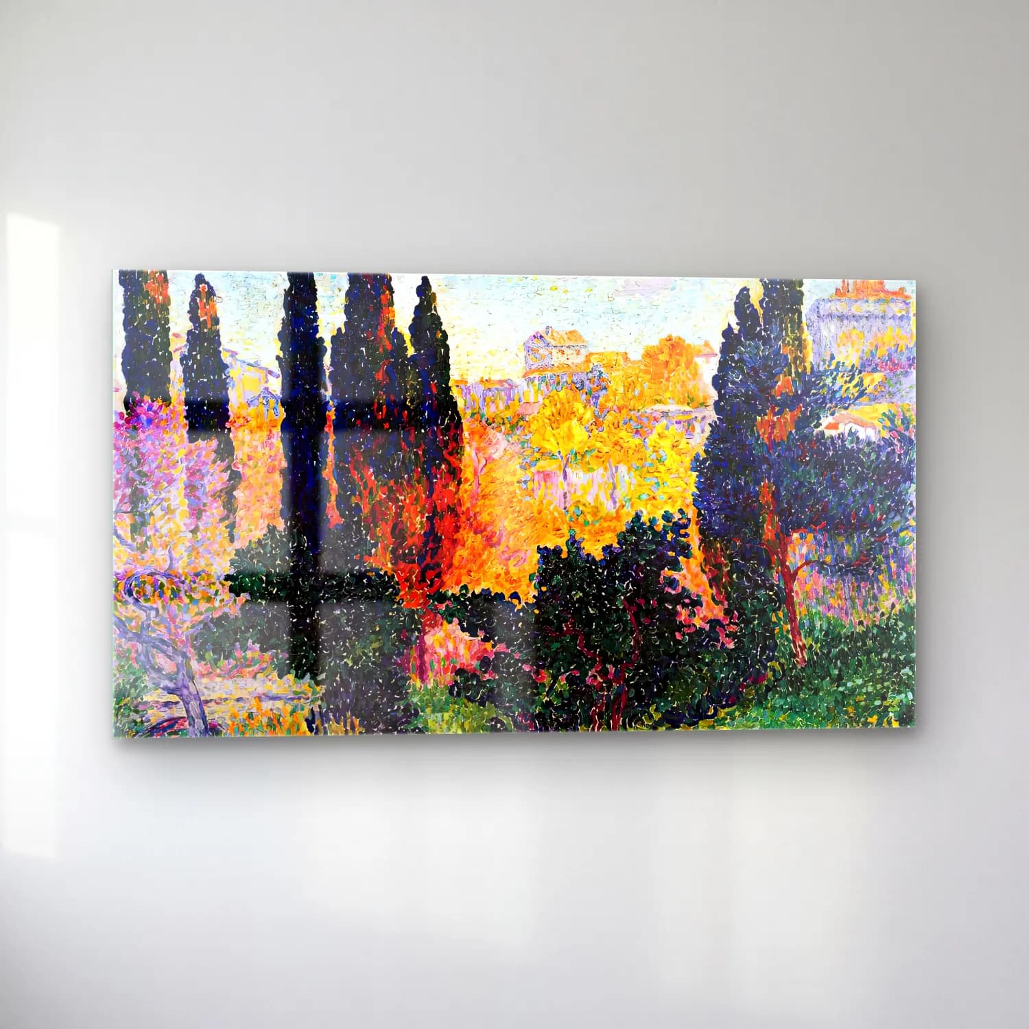 Henri Edmond Cross – Cypresses at Cagnes cam tablo — sol açıdan görünüm