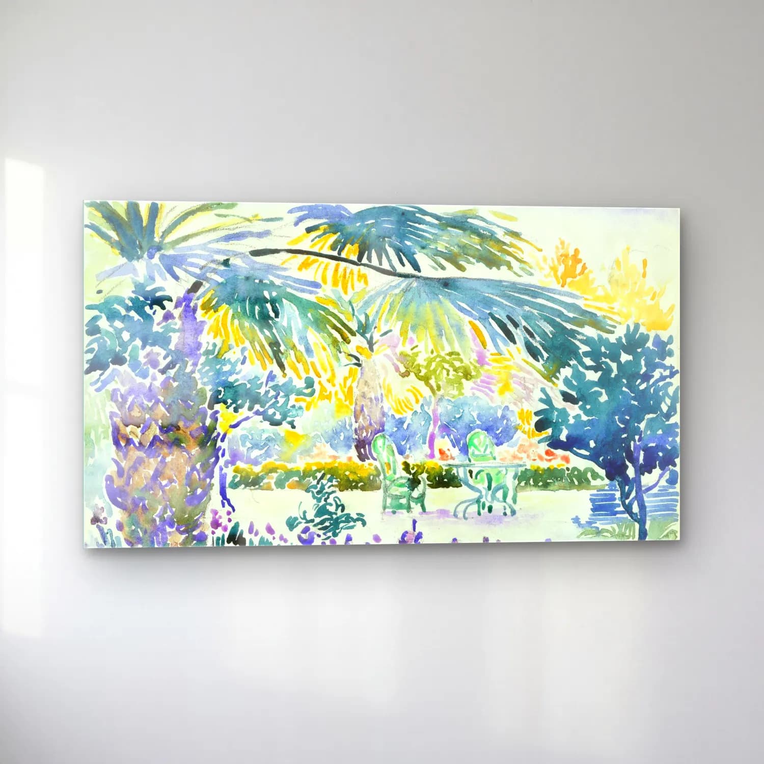 Henri Edmond Cross – Garden of the Painter at Saint Clair cam tablo — sol açıdan görünüm