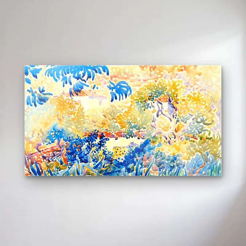 Henri Edmond Cross – Henri Edmond Cross cam tablo — Henri Edmond Cross – Henri Edmond Cross — suluboya çiçek bahçesi