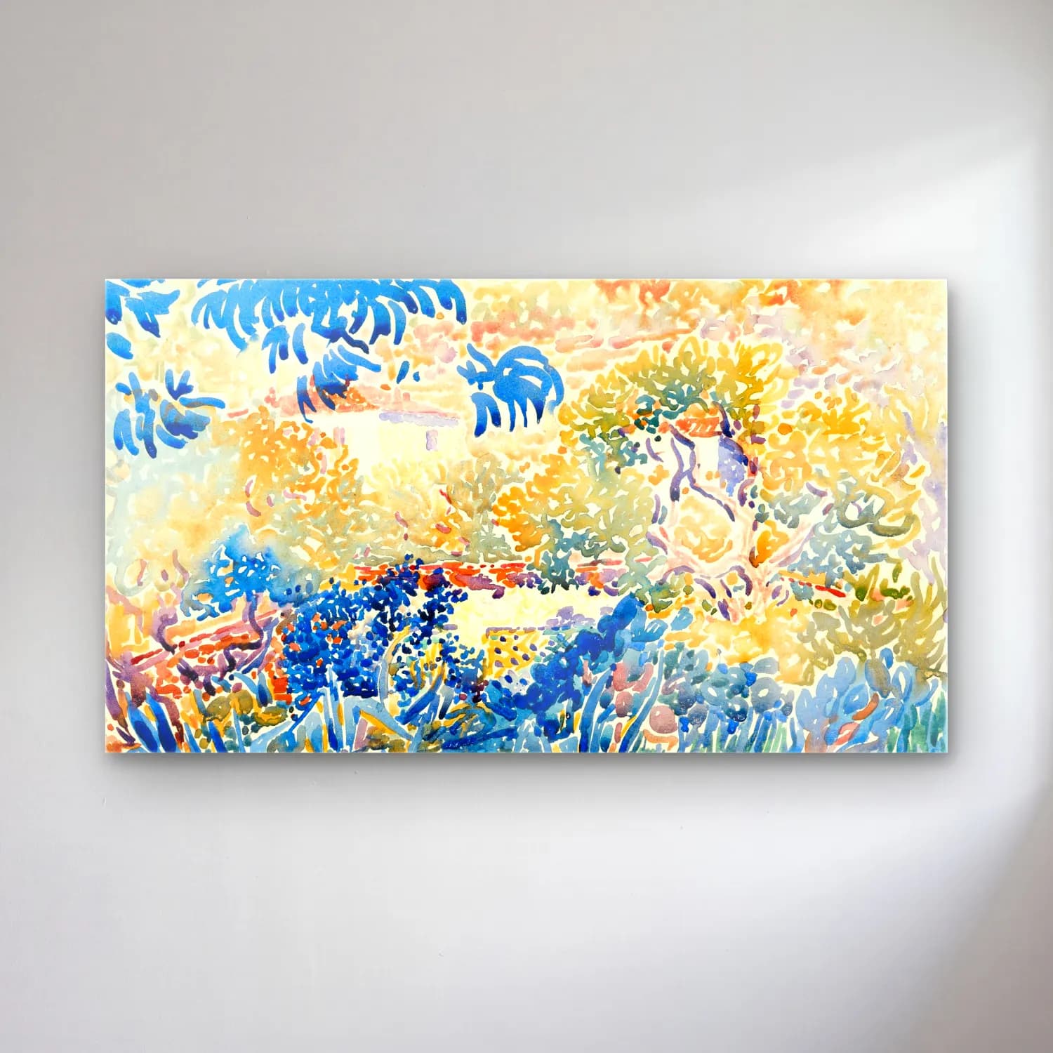 Henri Edmond Cross – Henri Edmond Cross cam tablo — Henri Edmond Cross – Henri Edmond Cross — suluboya çiçek bahçesi