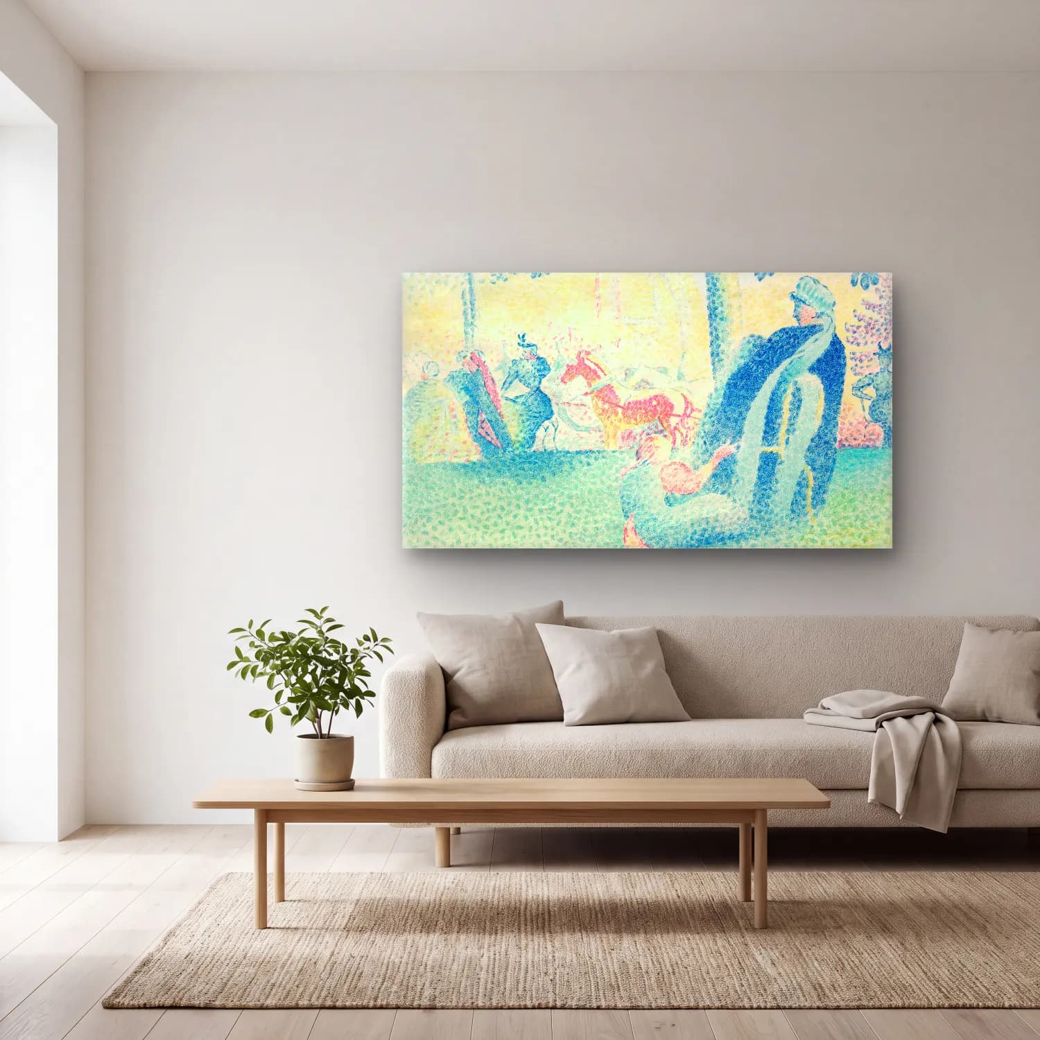 Henri Edmond Cross – In-the-Park--painting-by-Henri-Edmond-Cross cam tablo — açık renk salonda